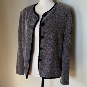 Vintage Leslie Fay Black and Gray Blazer